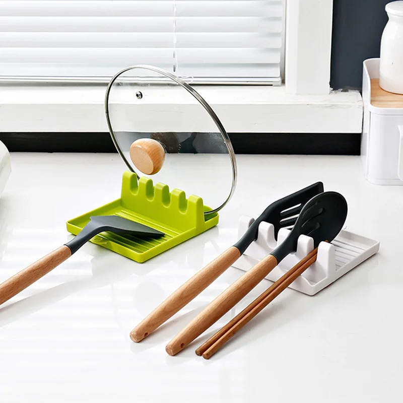 Kitchen and Household Multifunctional Spatula Rack Spoon Storage Rack Spatula Cushion Holder Kitchen Storage Shelf Lid Rack