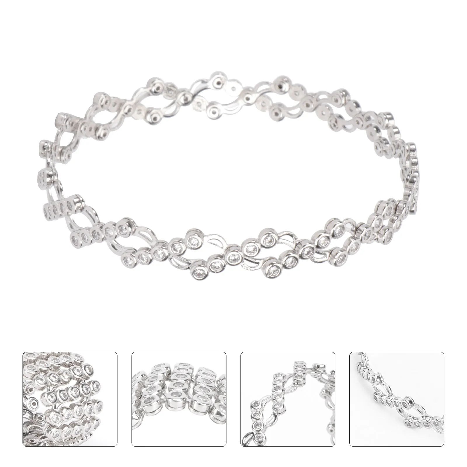 

1 шт. трансформируемое кольцо-браслет, серебряное, эластичное, с инкрустацией стразами, элегантное украшение для пальца, аксессуар для вечеринок