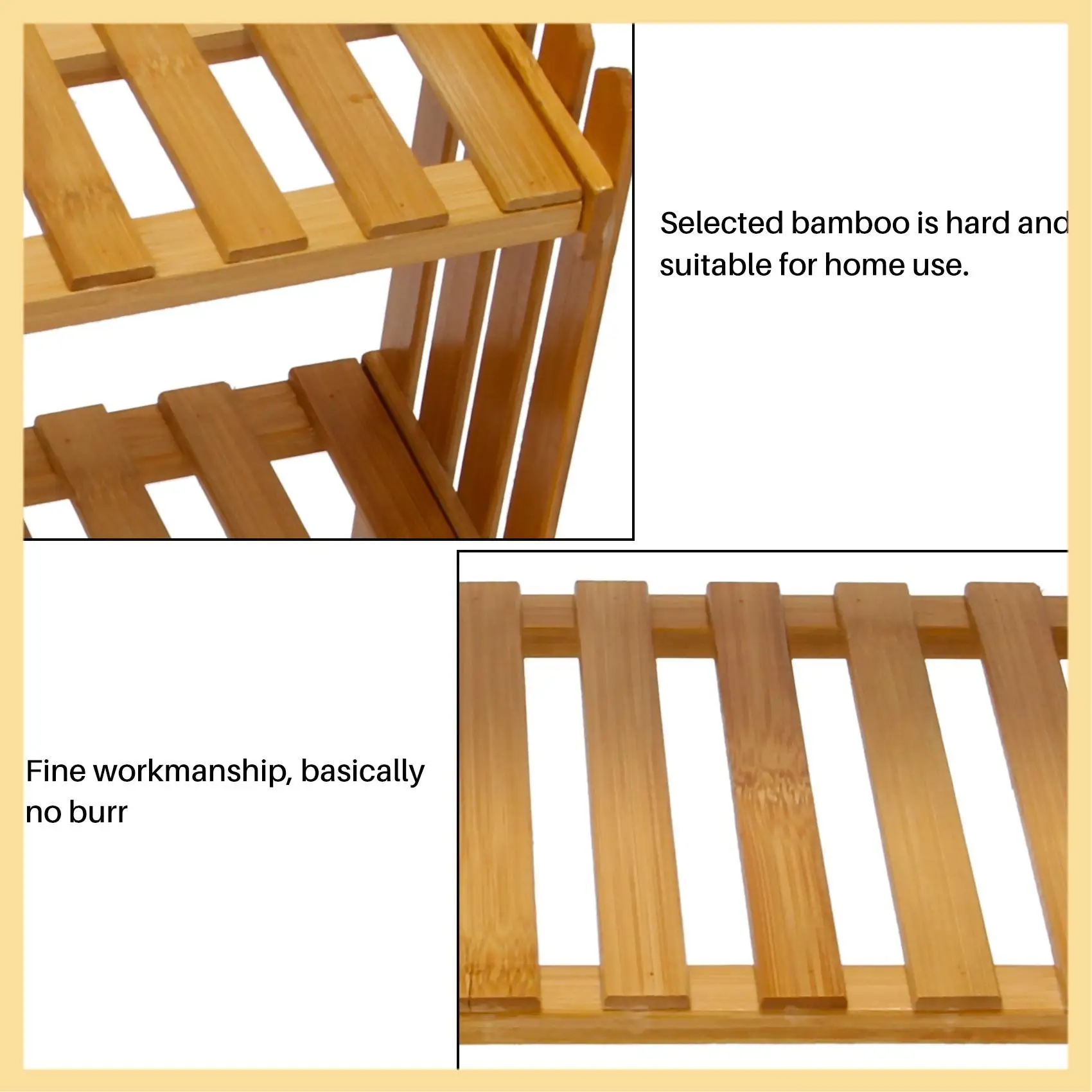 GOOD-2 Layers Bamboo Storage Rack Kitchen Spice Jar Bottle Seasoning Rack Decoration Organizer Shelf Home Desktop Racks