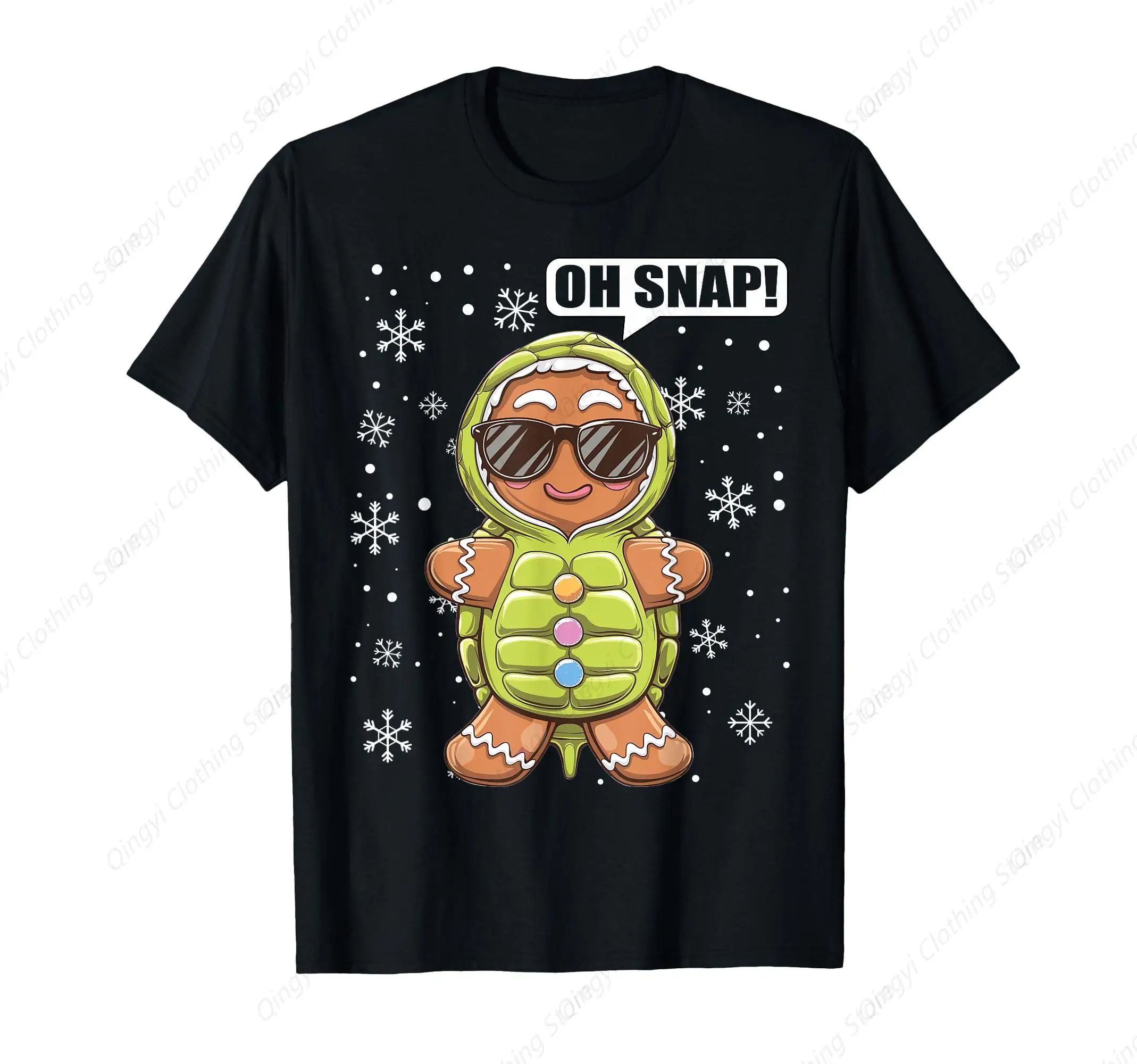 

Funny Ginger bread Oh Snap Christmas Man Turtle T-Shirt