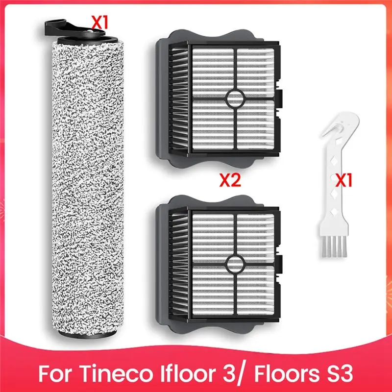 DT19-Brush Roller And HEPA Filter Set For Tineco Ifloor 3/ Floor One S3 Vacuum Cleaners Parts Roller Brush Filters