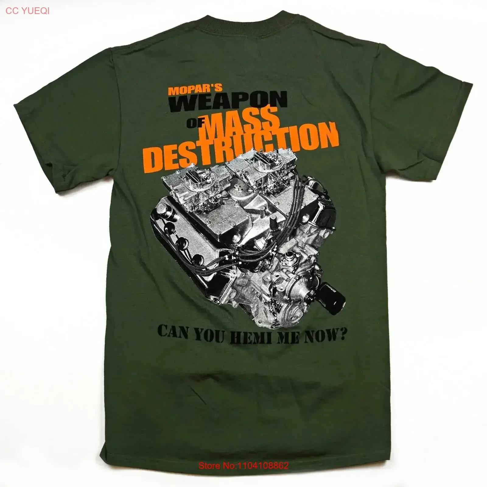 Camiseta Mopar Muscle Can You Hemi Now Green, talla S, estilo vintage, lavada, a la moda, cómoda, de diseñador, unisex, suave