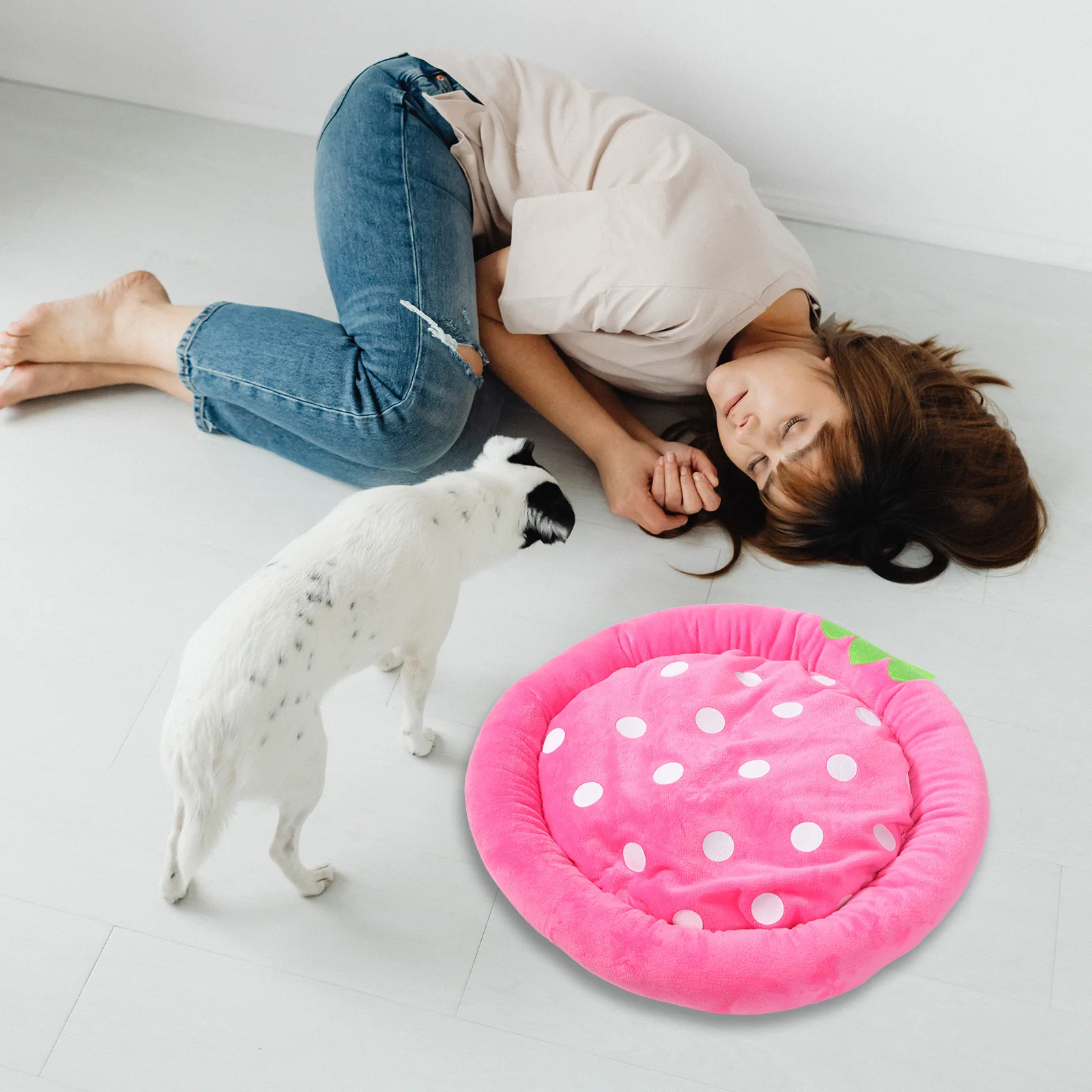 

Warm Nest Durable Chew Resistant Comfortable Dog Bed Small Medium Decorative Pet Sleeping Mat Safe Adorable Design Fruit Shape