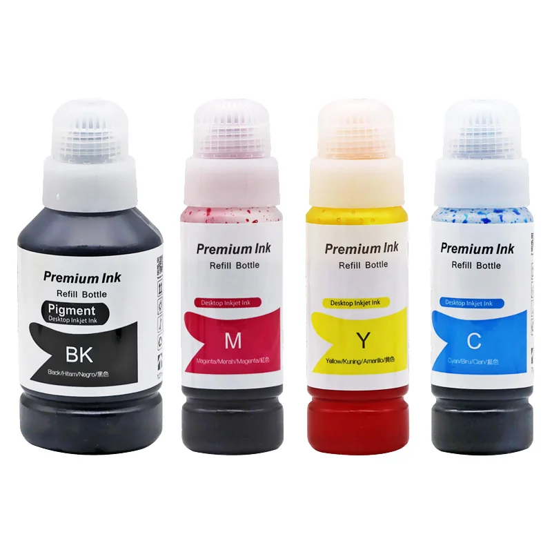 Recarga tinta corante para Epson, série de tintas impressora, garrafas de tinta EcoTank, L6170, L6160, L6190, L4150, L4160, L3150, L3110, T001