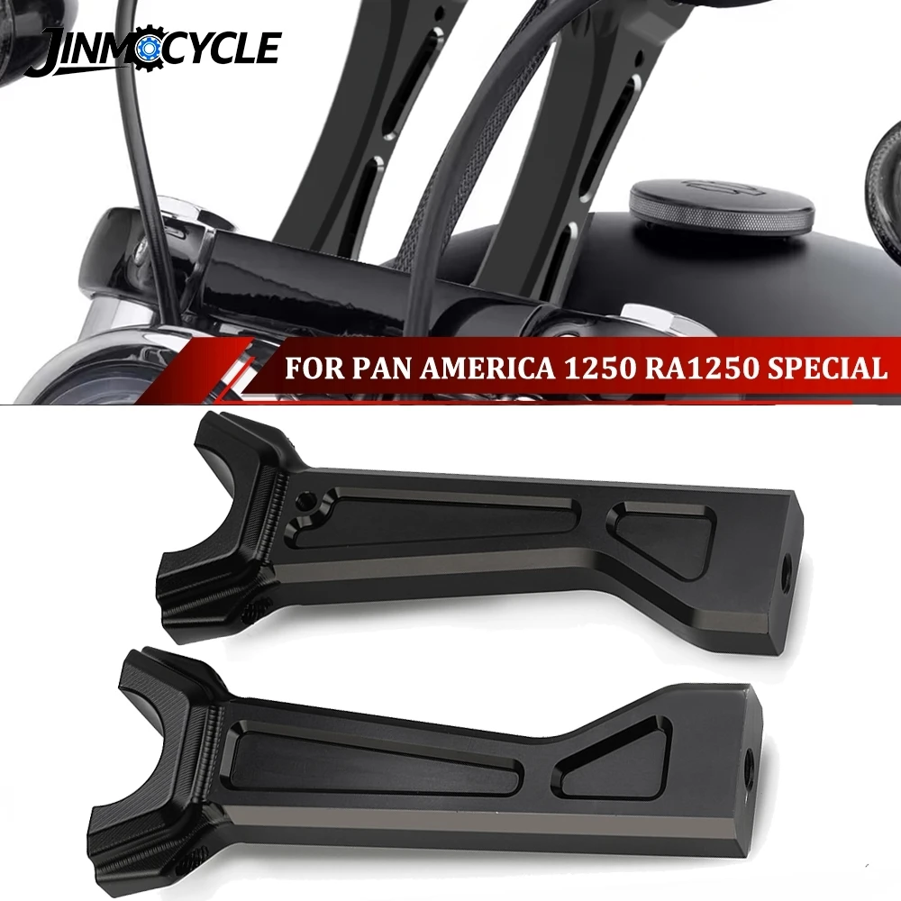 

2025 Motorcycle Handlebar Riser Mount Clamp Upright/Curved CNC 6.3" Tall Risers For Pan America 1250 Special RA1250S 2021-2024