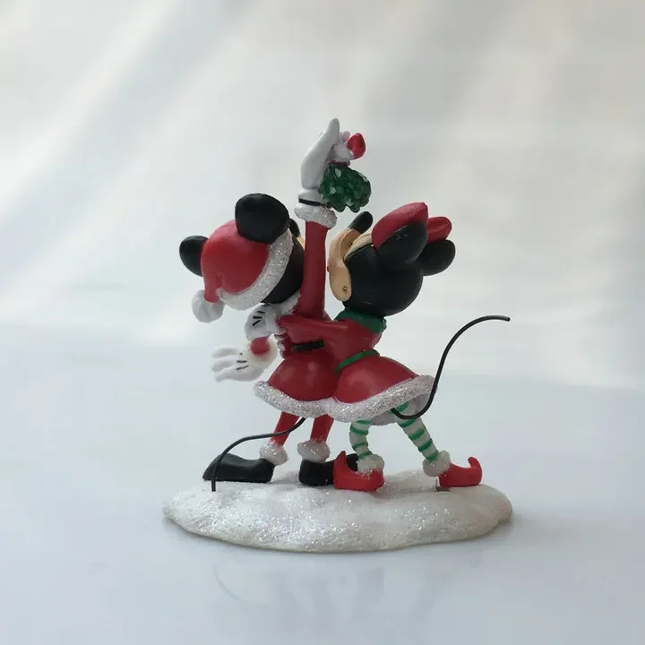Disney Kawaii Cute Lovely Mickey Minnie Mouse Christmas Styling Doll Gifts Toy Model Anime Figures Collect Ornaments