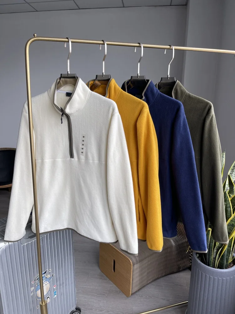 

Recommended High-quality Double-sided Fleece Half Zip Hoodie for Men's Casual Pullover Jacket Autumn Outdoor Warmth Sweatshirts