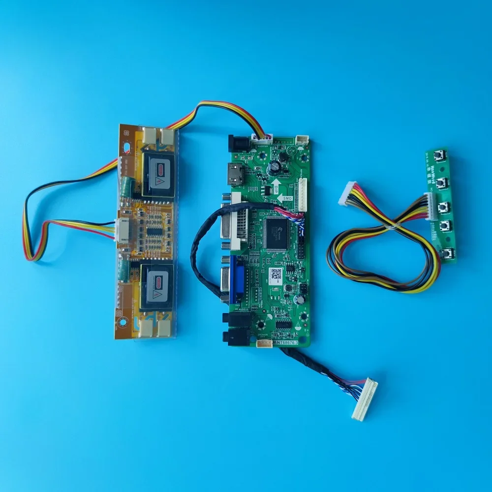 

Комплект для LM190E08-TLGG/TLGF/TLGE/TLG6/TLG5/TLG4/TLG3 Плата контроллера VGA DVI 30pin 1280X1024 19 дюймов Драйвер 4 лампы Панель M.NT68676