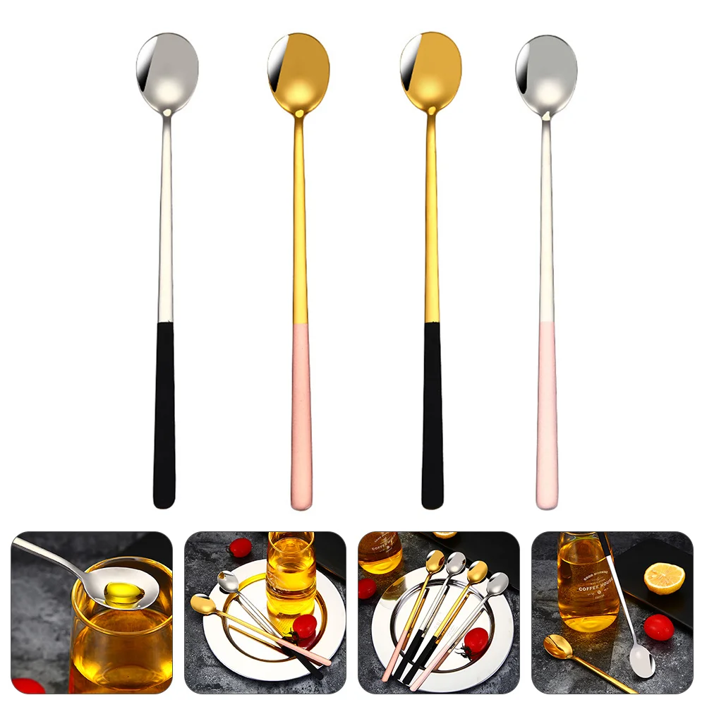 

4Pcs Condiment Spoon Multipurpose for Baking Cooking Stirring Mixing in Kitchen 126char Coffee Spoon Rustless Teaspoon