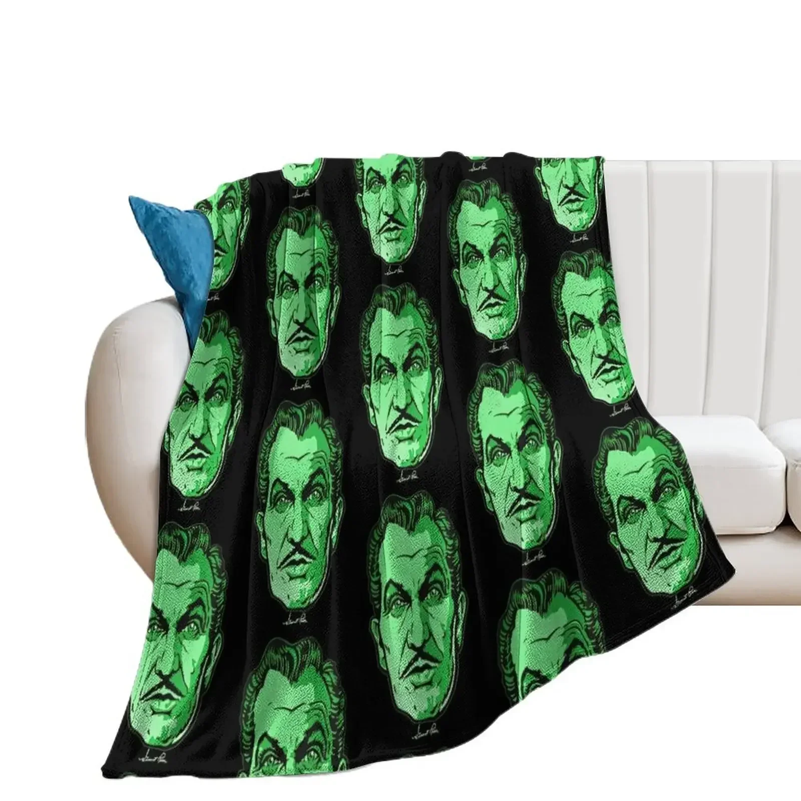 

art Vincent Price green Throw Blanket Stuffeds manga Bed covers Bed Fashionable Blankets