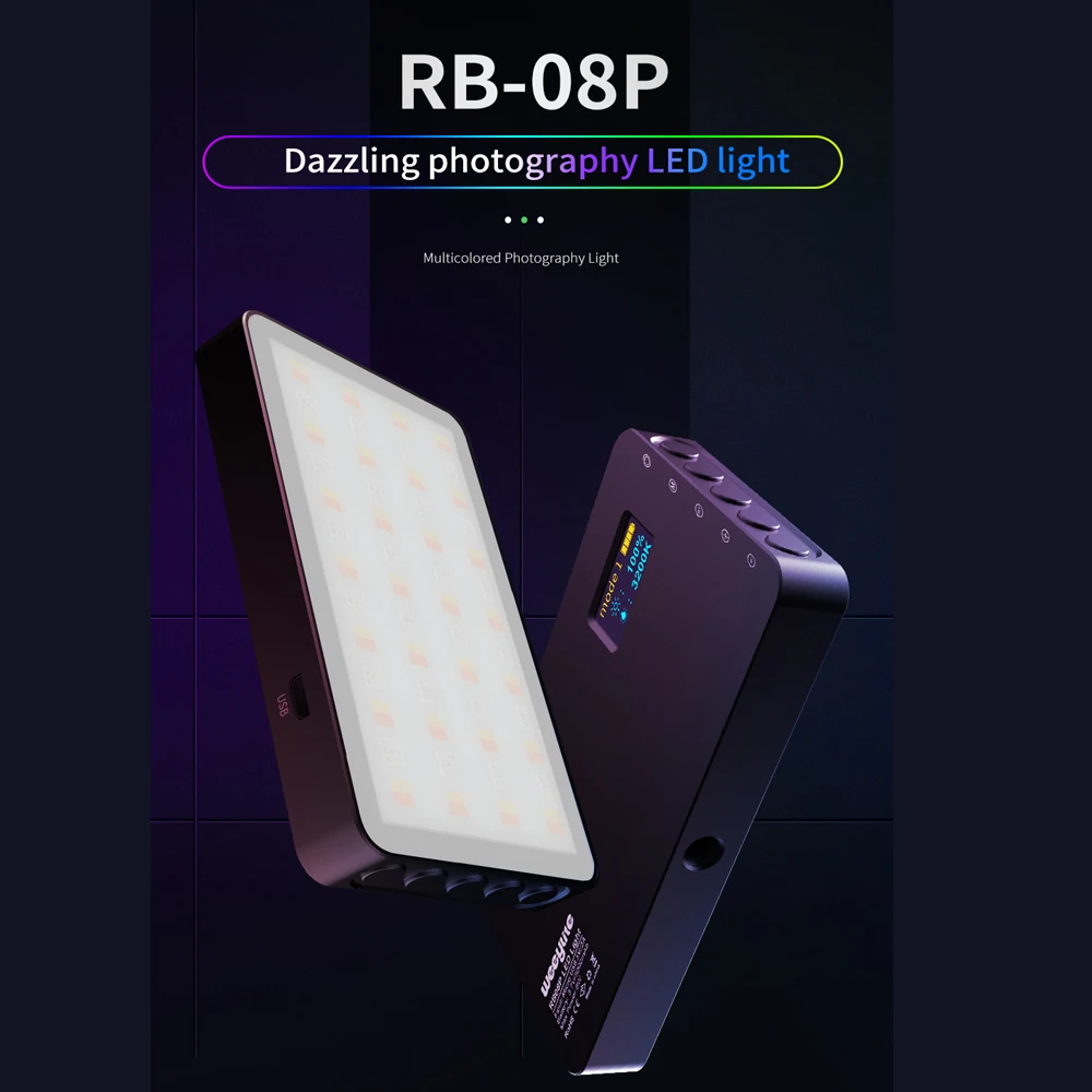 

soonpho RB08P Ultra Thin Dimmable LED Video Light LED Display with Battery On Camera DSLR Photography Lighting Fill Light