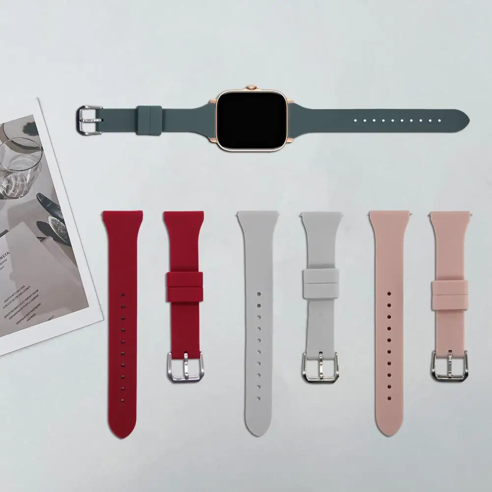 Wristwatch Strap Watch Accessories Watch Strap Comfortable Adjustable Excellent Silicone Wristwatch Strap Replacement