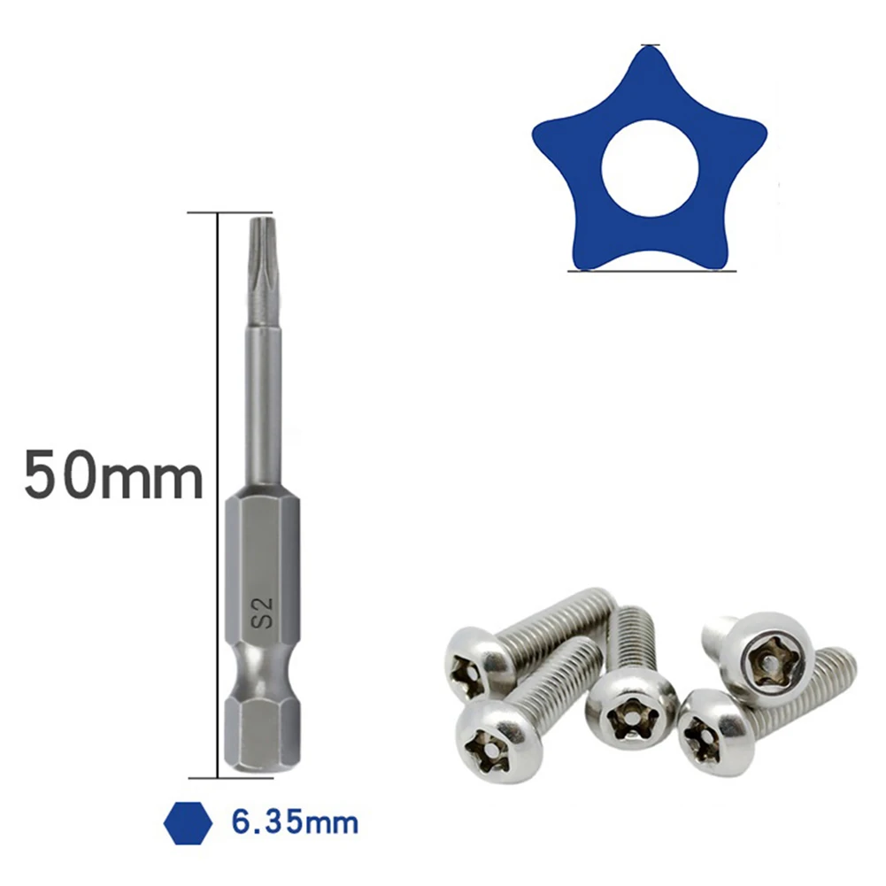 Embouts de tournevis Torx magnétiques en acier, tournevis électrique, outils à main hexagonaux, T20, T25, T30, T40, 1 po, 4 po, 50mm, 4 pièces