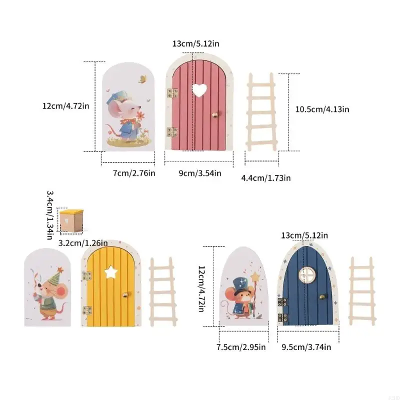 J2HD Wooden Miniature Door Safe Childrens Dollhouses Furniture Decoration