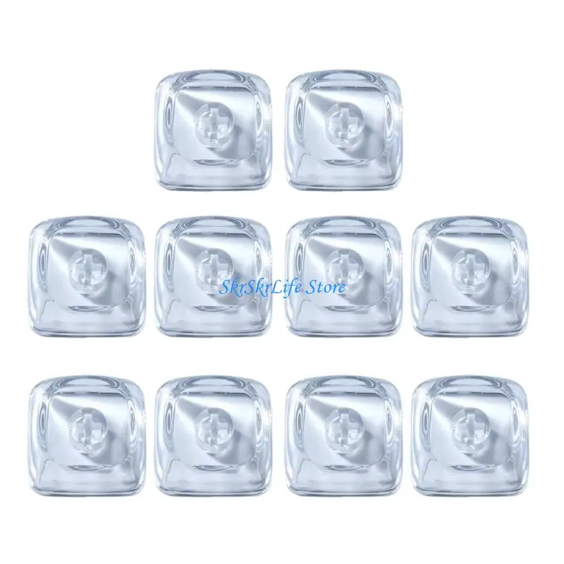 E65E 10PCS Mechanical Keyboard Blank Keycap Set 1U MOA Profile, Clear Accent Keycaps with Stem Mount