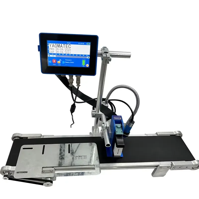 YAOMATEC New MRP EXP Date Batch Marking Coding Machine Online Inkjet Printer for Steel Pipe Plastic Pouch Jar Carton Box