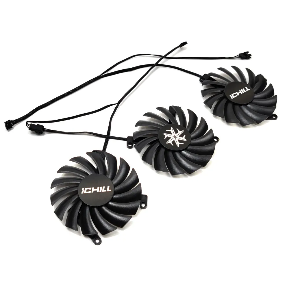 3Fan/1SET CF-12915S RTX 3080 3070 ICHILL X4 GPU Fan，For INNO3D RTX 3080、RTX 3080 TI、RTX 3090 iCHILL X4 Video card cooling fan