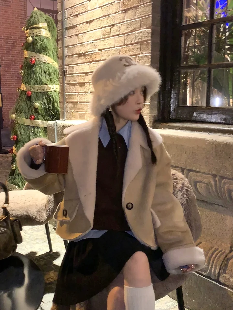 

Электронный ансамбль High-IQ, джатовый свитер из искусственного меха, австралийский хлопок, плиссированная юбка, модный женский комплект