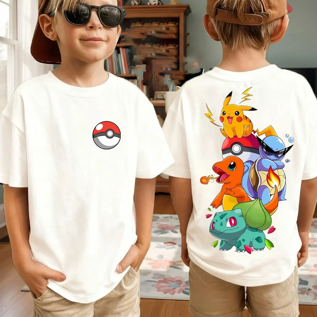 camiseta-de-verao-anime-pokemon-cosplay-de-algodao-manga-curta-casual-solta-retro-para-homens-mulheres-criancas-e-conjuntos-combinando-para-a-familia