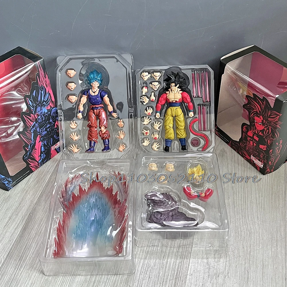 

Dragon Ball Z Super Saiyan Battle Damage blue Goku Anime Figure Shf Saiyan Ssj4 Son Goku S.H.Figuarts Action Figure Toy Gifts