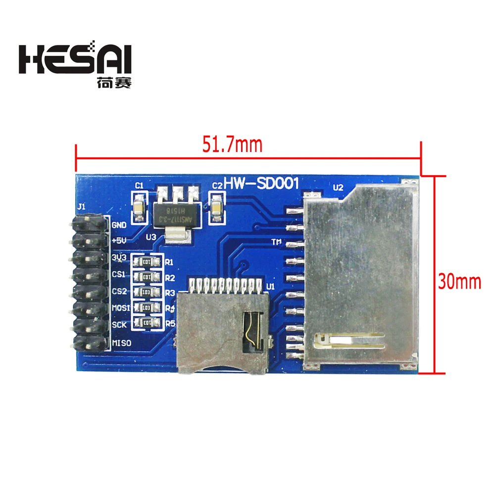 Micro SD / TF Card 2 Way Memory MCU Expansion Board Storage Module 2 Ways for Arduino Development Board Support 3.3V/ 5V Systems