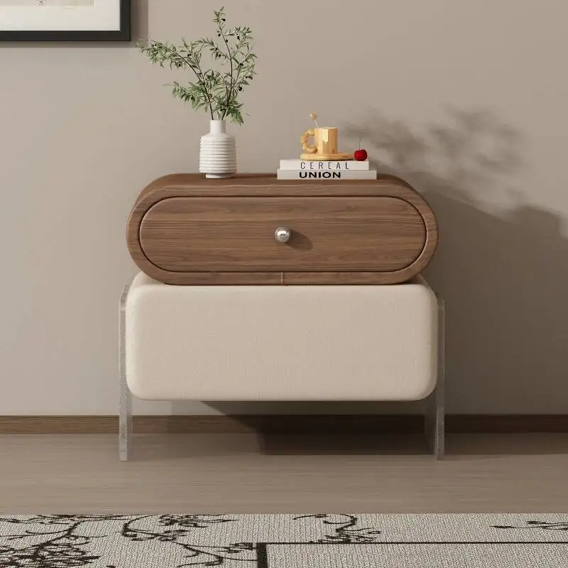 bedside Medieval style acrylic bedroom household table cream style bedside table light luxury advanced comodini camera furniture
