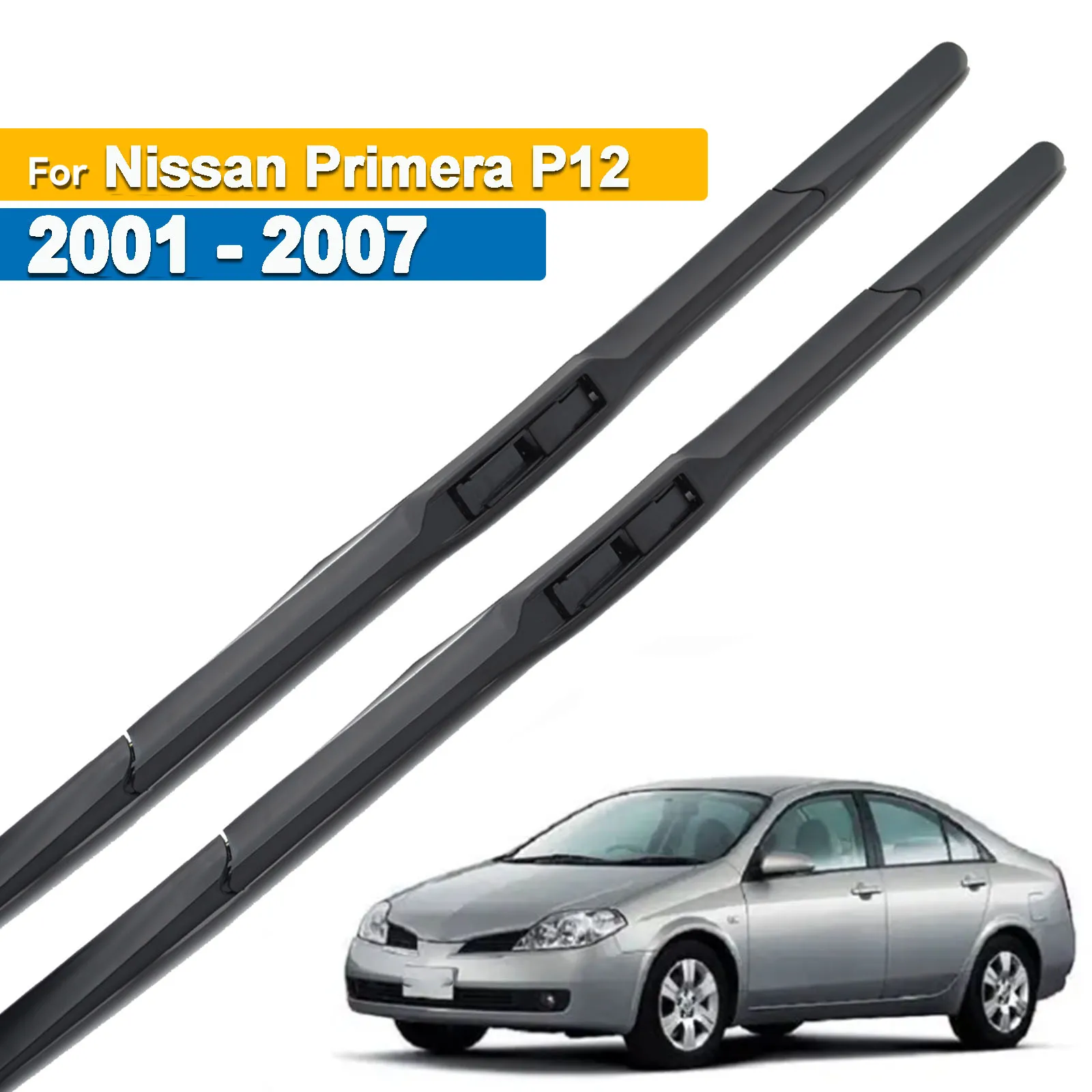 

Erick's Wiper LHD Front Hybrid Wiper Blades For Nissan Primera P12 2001 - 2007 Windshield Windscreen Window Rain Brushes 26"+19"