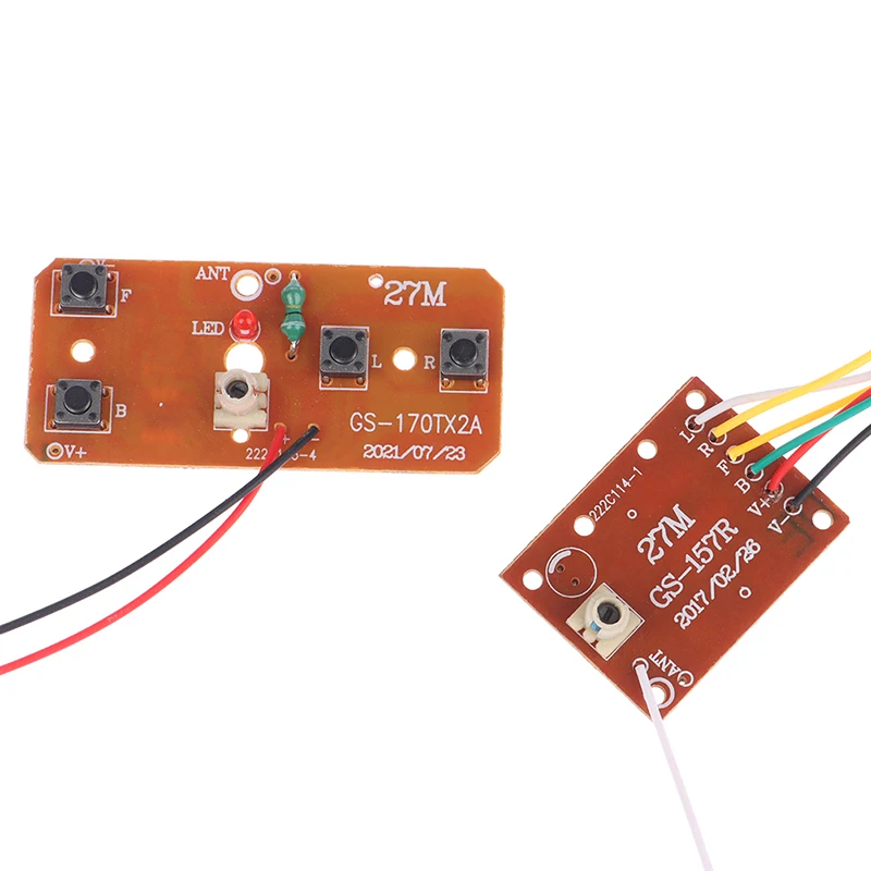 .Hot Sale.2Pcs/Set 4CH RC Toy Remote Control Circuit PCB Transmitter Receiver Board RC Car Accessories with Antenna Radio System