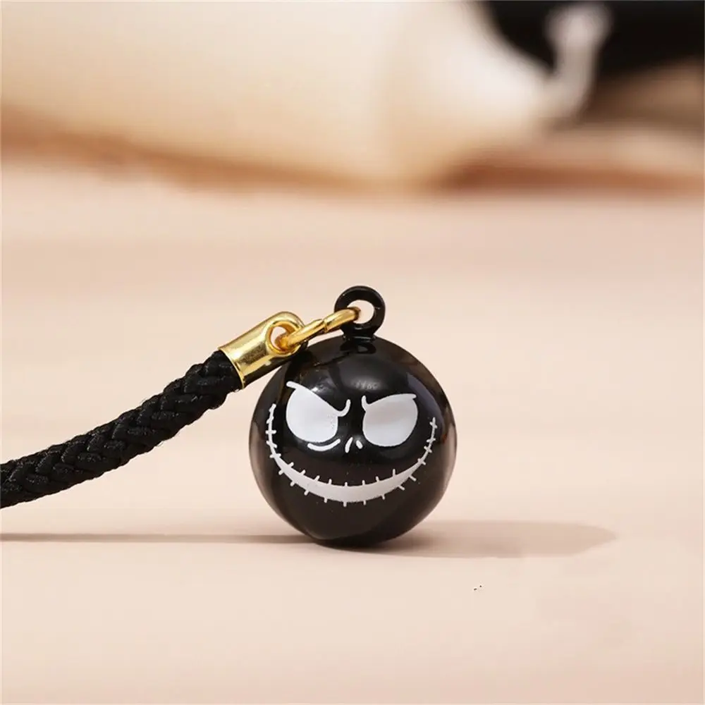 Halloween Phone Bell Straps Bell Pendant Phone Charm Mobile Phone Straps Ghost Face Cartoon Phone Lanyard for Keys
