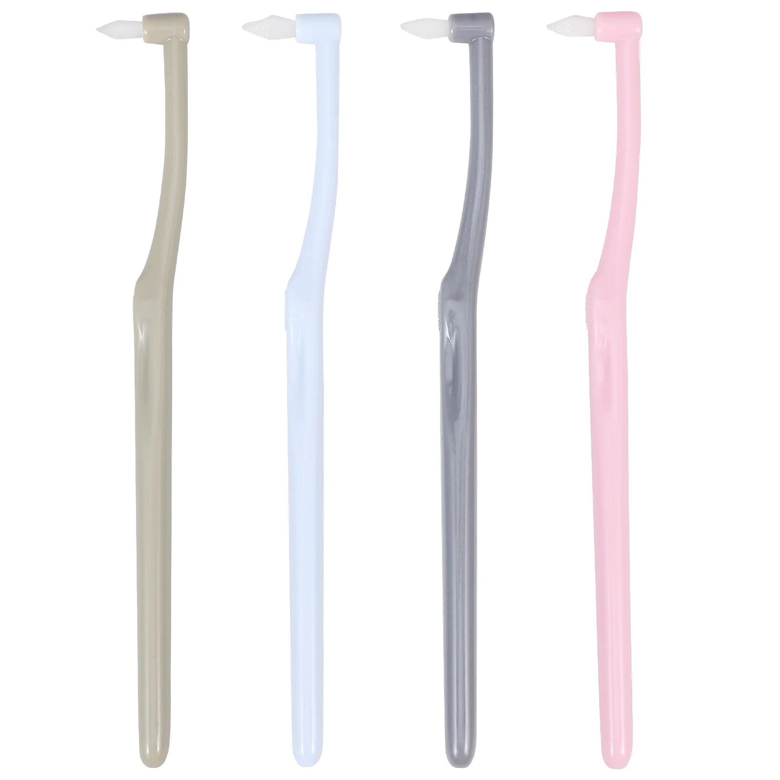 

4pcs InterdentalToothbrushOrthodonticBrushforBracesSmallHeadBrownBlackPinkBlueCleaningToolsPortableDentalHealthOralCare