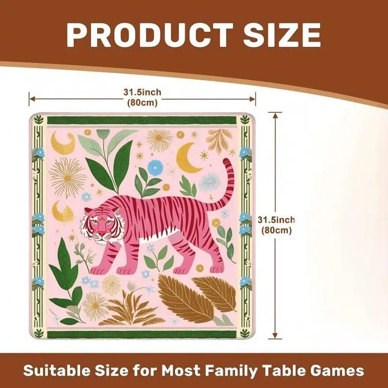 VIKAMA pink peony floral soft romantic family game night mahjong mat decorative table cover game room accent family game gift