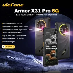 Ulefone Armor X31 Pro Rugged Phone 6.56'' Up to 16GB+256GB   6050mAh NFC Android 14 Smartphone