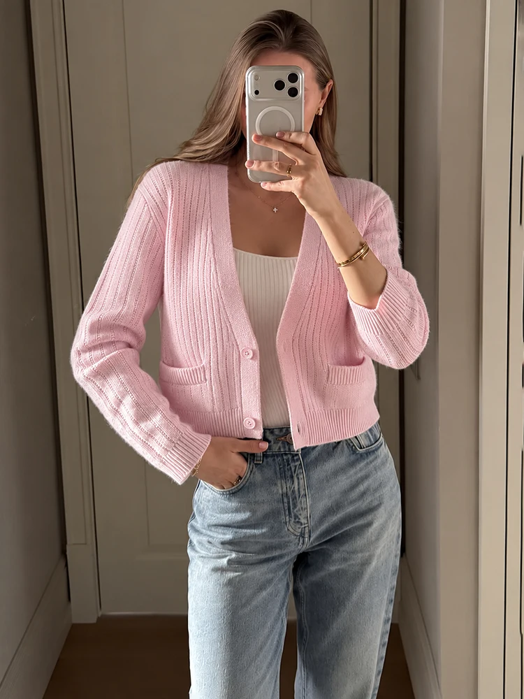 Trendix Black Knit Cardigan For Women Winter Detachable Faux Fur Collar Short Tops Street Slim Party Elegant Outerwear Top Femme