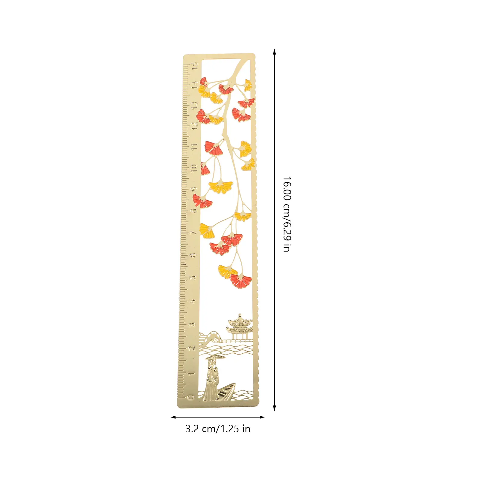 

2Pcs Metal Ruler Bookmark Chinese Style Book Marker Appropriate Size Ruler Book Marker Decorative Metal