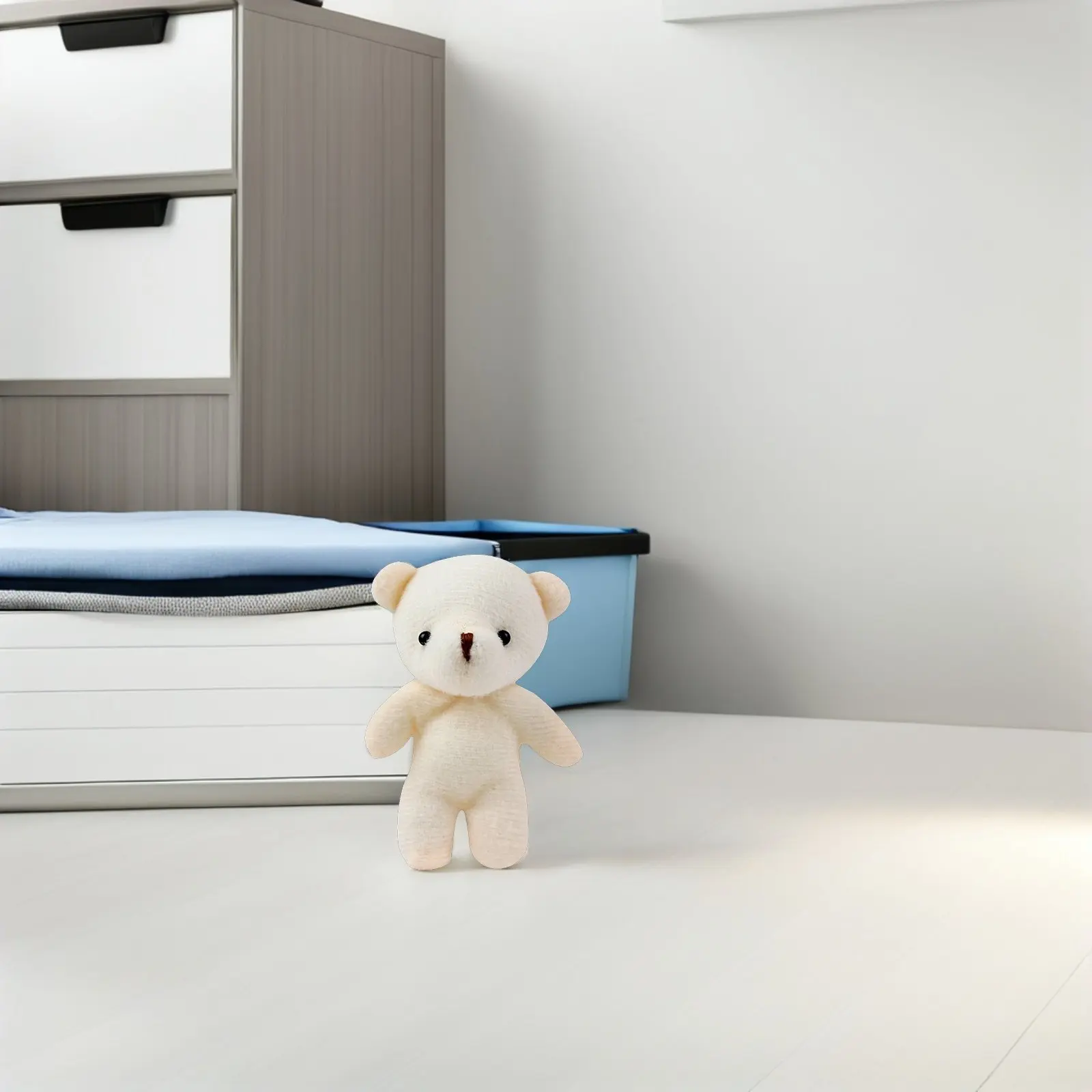 

15Pcs Lifelike Tiny Bear Pendant Smooth Texture Keychain Hanging Accessory for Keys Bags Cars Desks Gifts for Friends Family