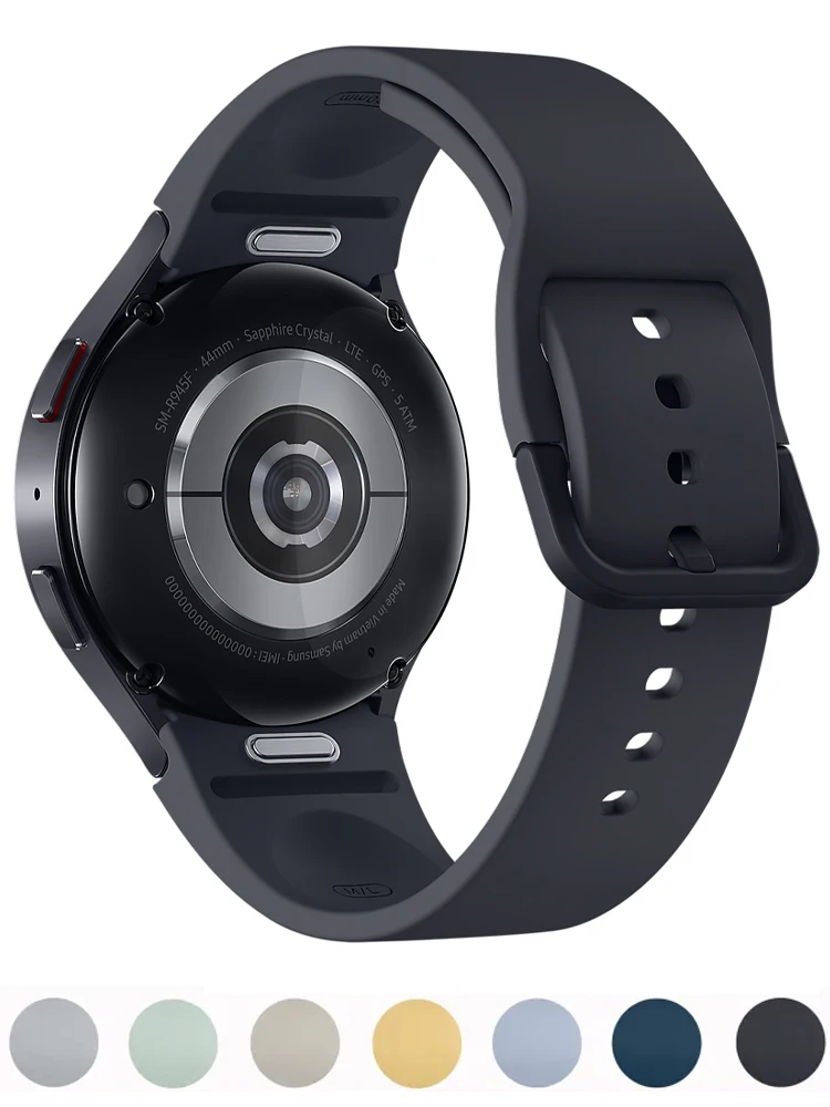Silicone Strap for Samsung Galaxy Watch 7 6 5 4 FE 40mm 44mm/5 pro 45mm One-Click Watch6 Classic 43 47mm Original Sport Band