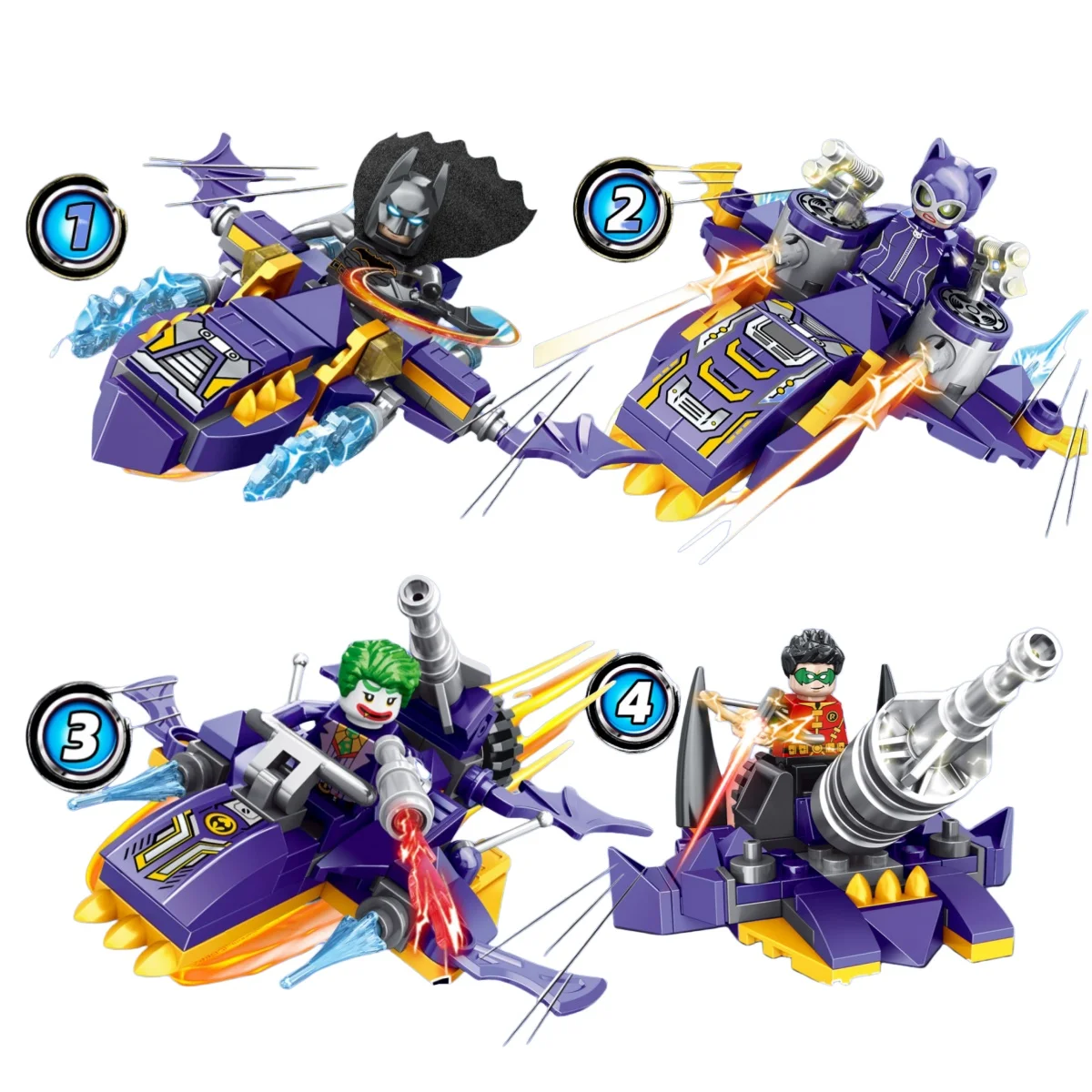 Batmobile Vehicle Model Building Blocks Creative Car Mini Figure Anime Model Bricks Set DIY Toys Birthday Gifts view 2