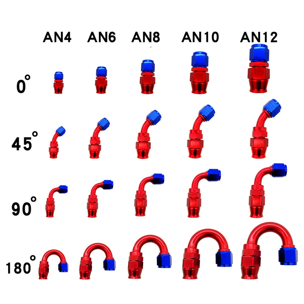 PTFE modified automotive parts oil cold joint AN PTFE oil pipe quick connector AN4/AN6/AN8/AN10/AN12/AN16/AN20