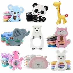 1pc silicone girafa bebê mordedor animal recém-nascido dentição brinquedo crianças cuidados orgânico presente de enfermagem bpa livre chupeta corrente acessórios