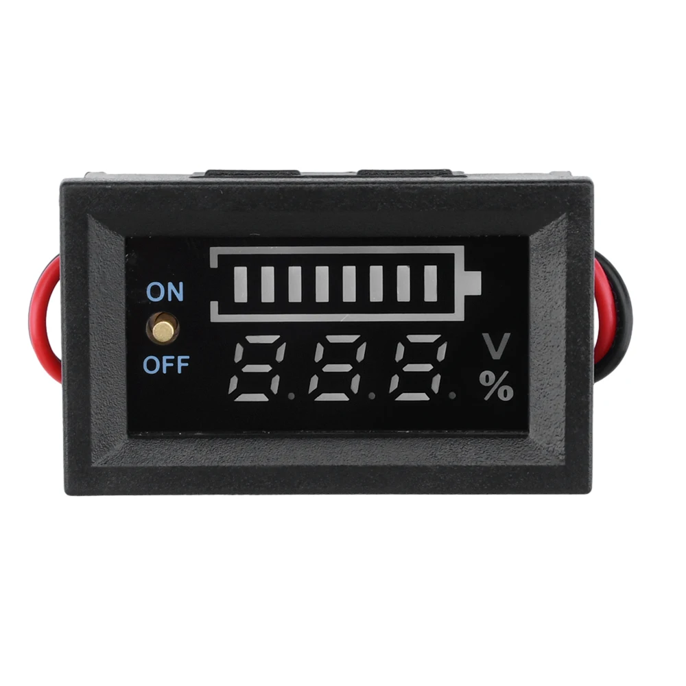 Car Battery Charge Level Indicator 12V 24V 36V 48V 60V 72V Lithium Battery Capacity Meter Tester Display LED Tester Voltmeter