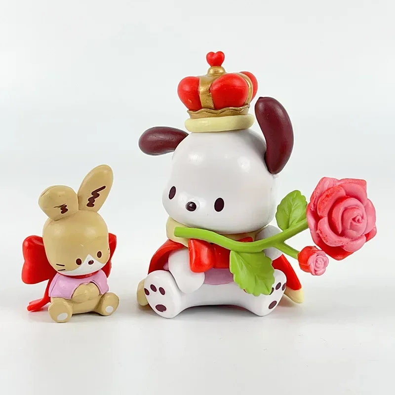 Sanrio Pochacco Model Doll Pochacco Action Anime Figures Flower and Youth Series Doll Toys Esports Room Desktop Ornaments Gifts