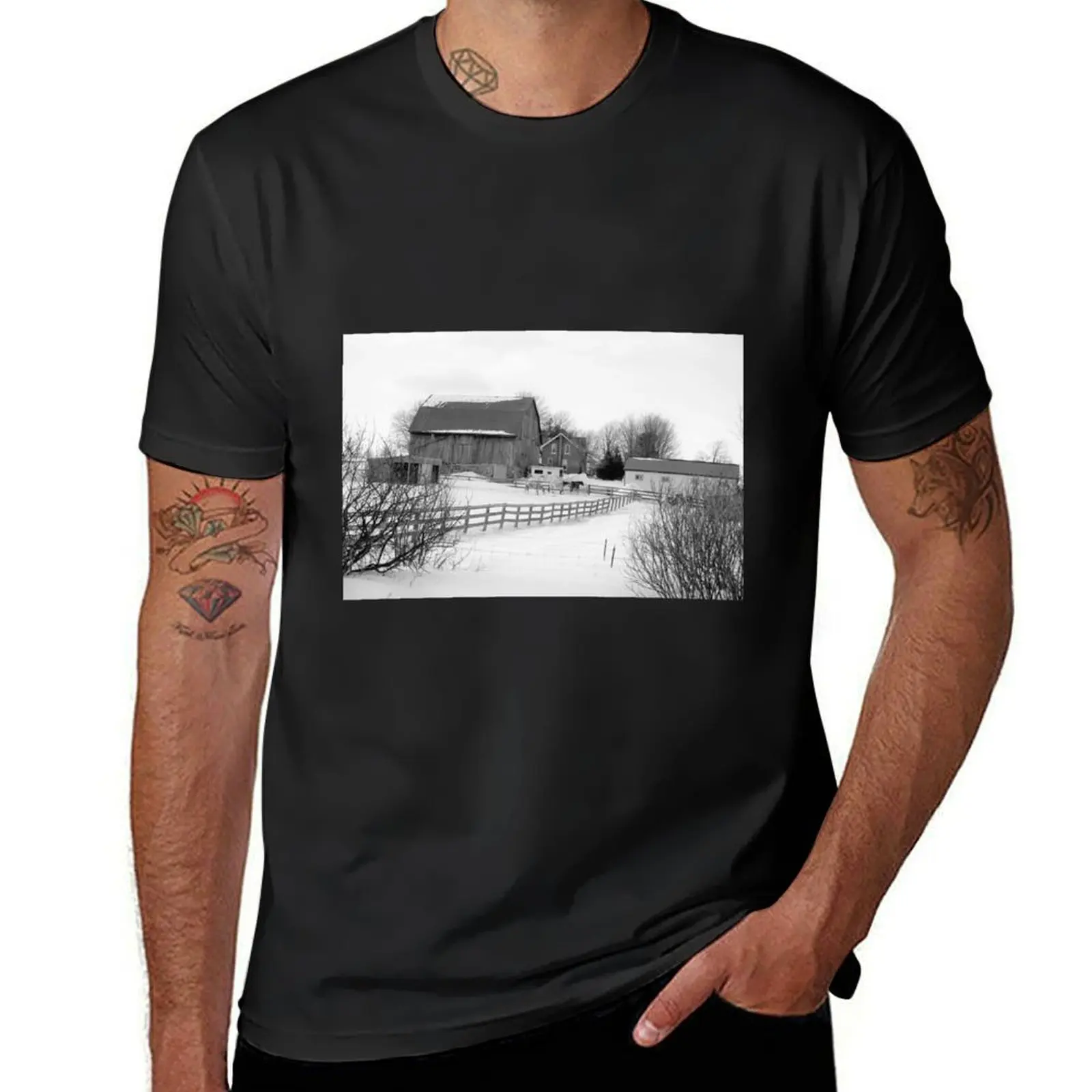 Old fashion wood Home Canada T-Shirt new edition kawaii clothes heavyweight t shirts for men