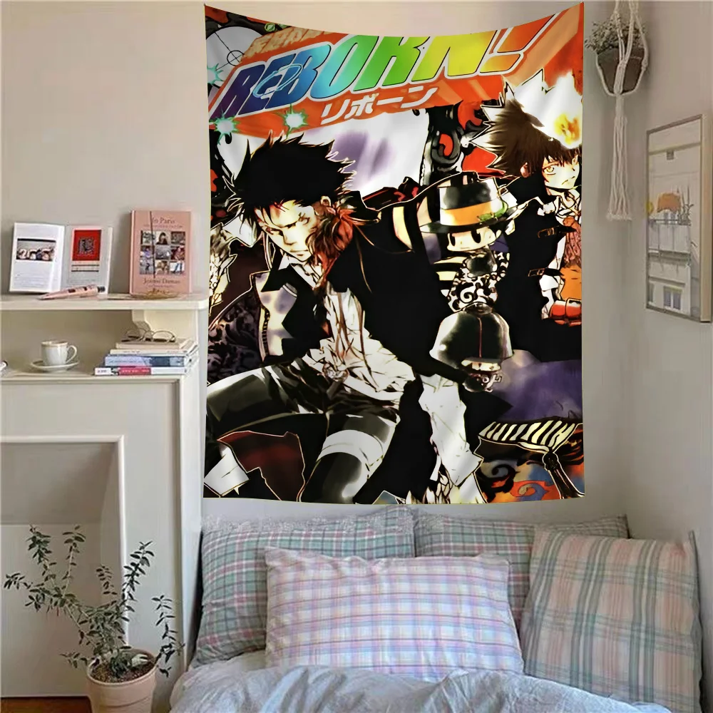 Katekyo Hitman Reborn Anime Hippie Wall Hanging Tapestries Art Science Fiction Room Home Decor Kawaii Room Decor