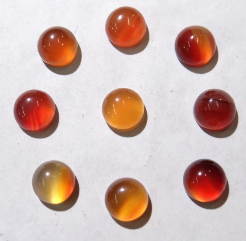 

Wholesale Hight Quality 100pcs/lot Natural Stone Red Agates 8mm Round Cab Cabochons Smooth Beads for Jewelry Making Accessories