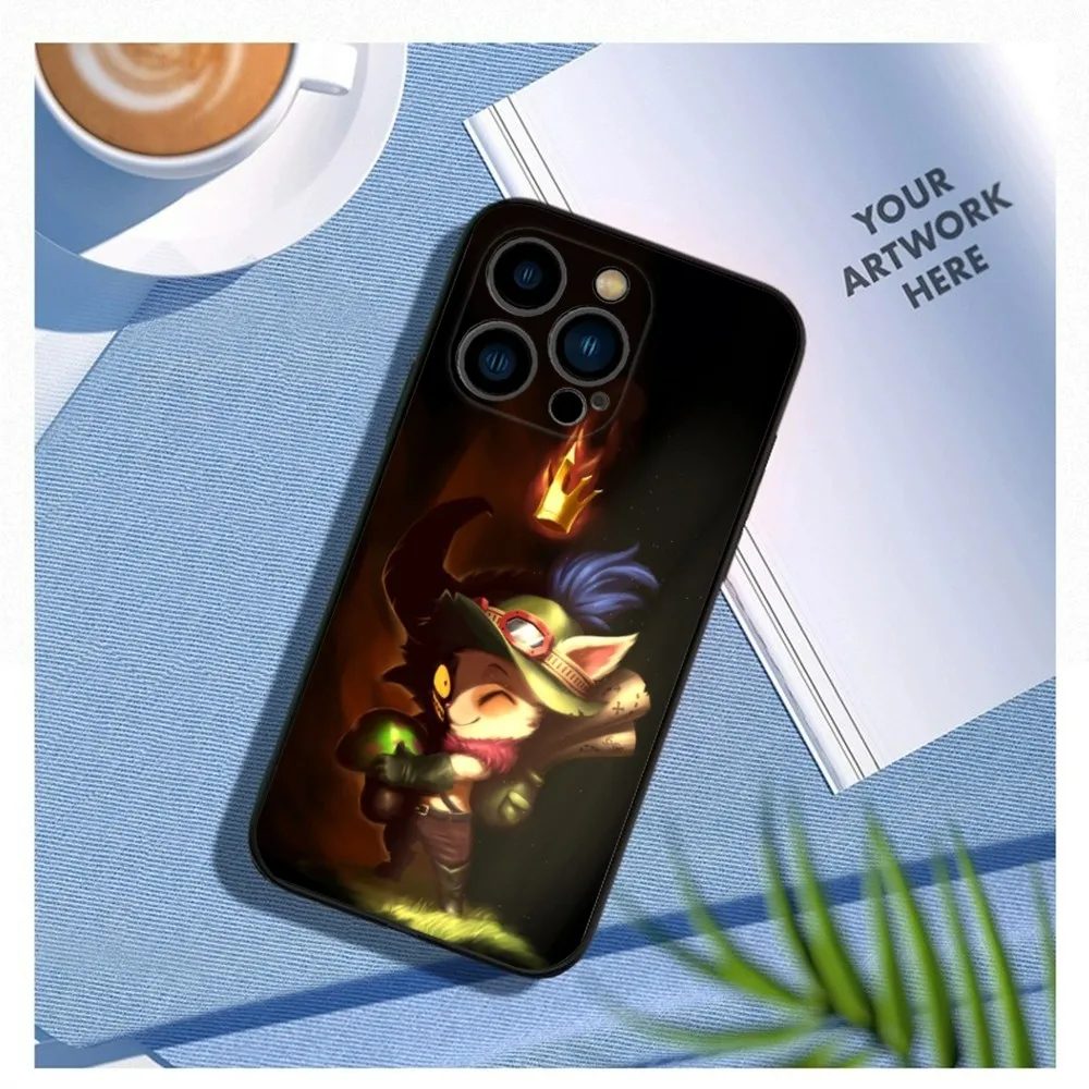 L-League of Legends Teemo Phone Case For iPhone15,14,13,12 Mini 11 Pro XR,X,XS,MAX 7,8 Plus Silicone Cover Soft Black