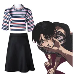 Manga Killing Stalking Yoon Bum Cosplay Costume Yoonbum Black Brown Short Wig T Shirt Skirt Set Halloween Carnival Fancy Dress