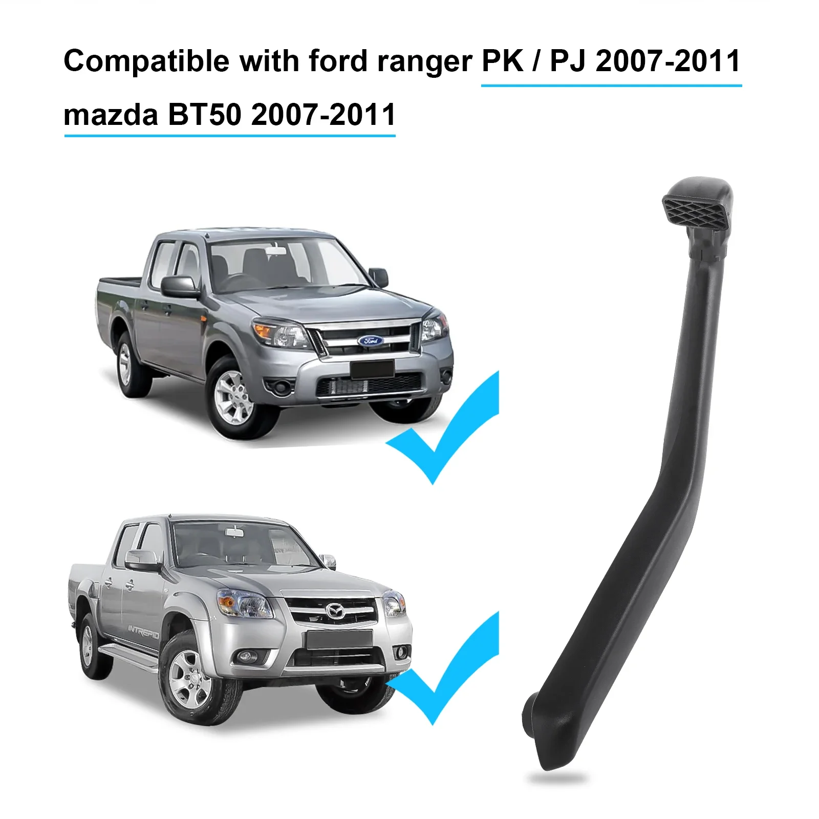 Snorkel Kit Air Intake for Ford Ranger PK PJ 2007 2008 2009 2010 2011 Mazda BT50 Diesel Model Matte Black Off-road Accessories