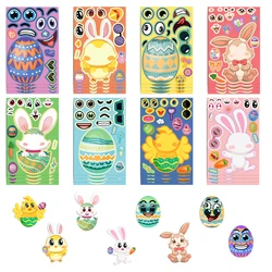 8/16/24Sheets Easter StickersEgg Decorating Bunny Stickers Easter Activities Party Favors Games Easter Crafts Gifts Bags