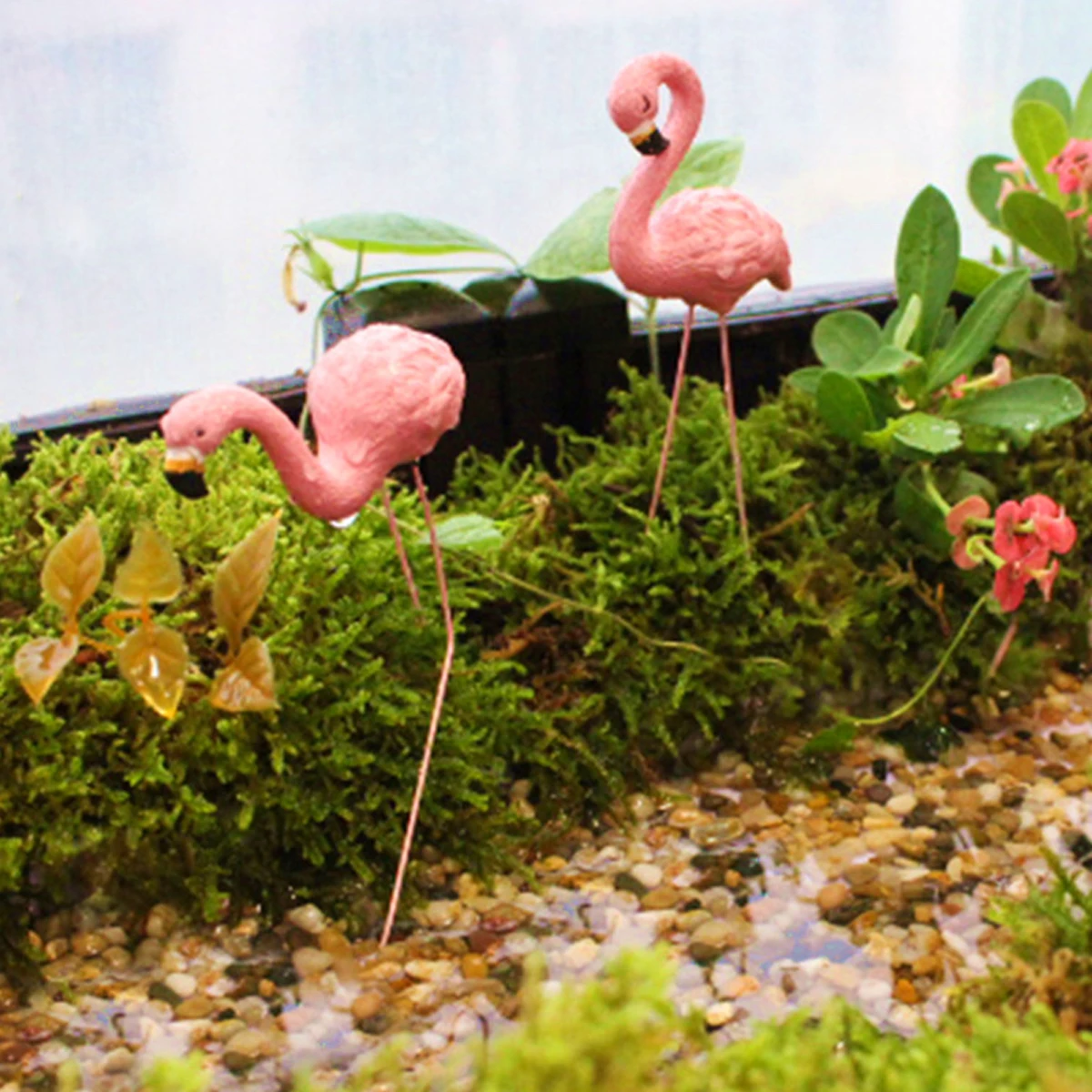 4pcs Pink Flamingo Yard Decorations,Garden, Lawn, Patio, Pond, Backyard Decor Outdoor，Decorations For Micro-landscape Sand Table