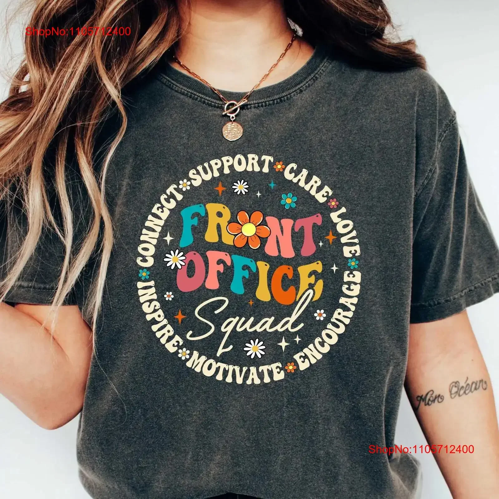 Front Office Squad T Shirt Secretary Administrative AssistanT Crew Staff Appreciation vintage Washed graphic Slightly homme